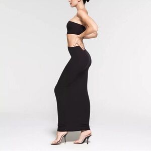Skims NWT Fits Everybody Cut Out Long Dress Strapless Maxi Onyx 2X